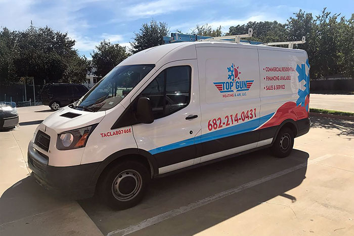 Top Gun Heating & Air service van.