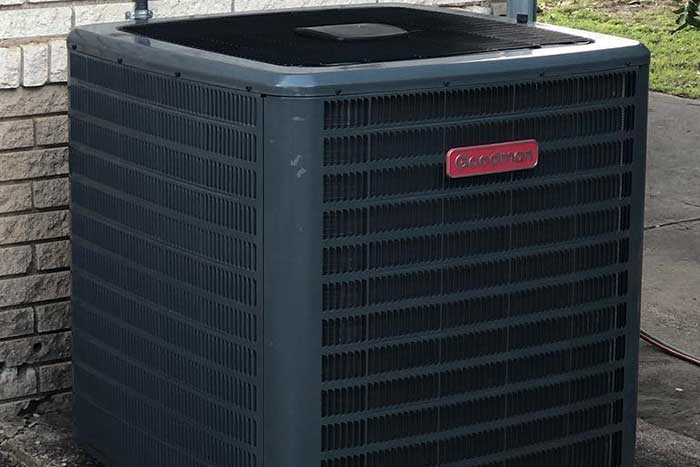 Outdoor Goodman AC installation unit