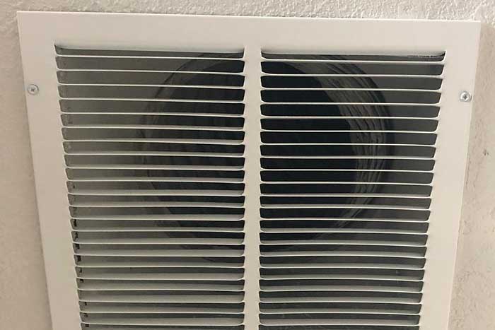 Air duct cleaning required for vent