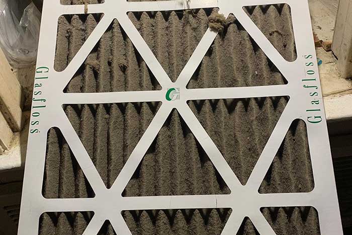 Dirty air filter for replacement