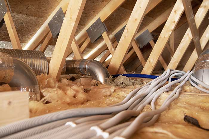 Completed blow-in insulation installation