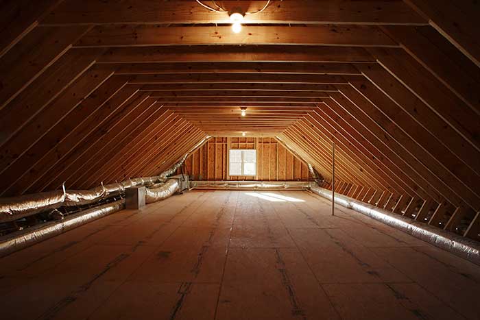 Clean attic after sanitation service
