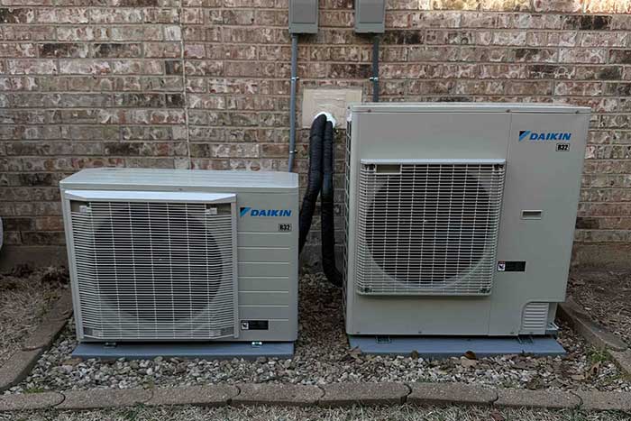 Installed outdoor ductless mini split units