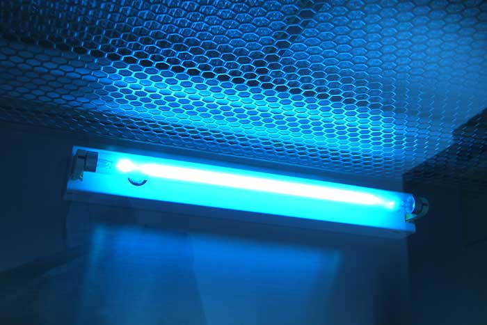 Installed HVAC UV light system