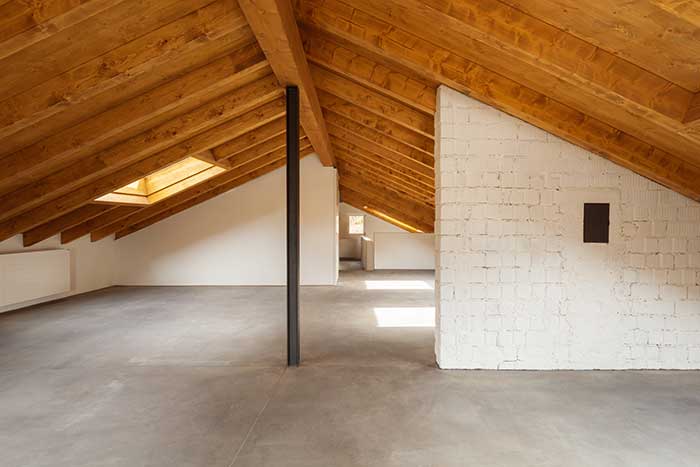 Attic sanitation in progress space