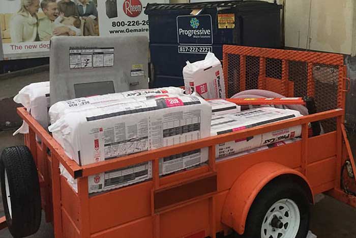 Attic insulation installation supplies loaded