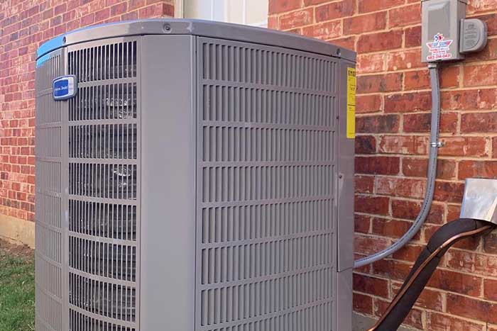 AC unit undergoing heating repair