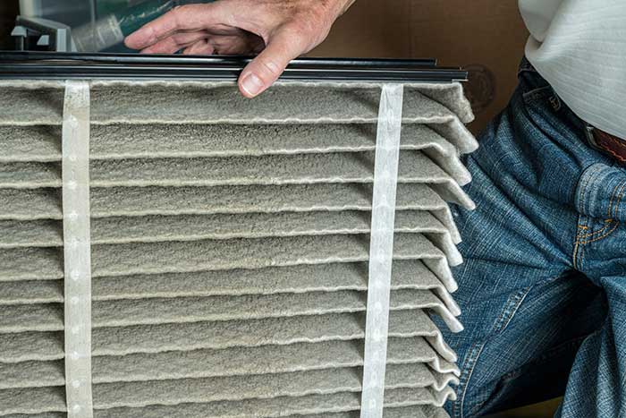 Dirty air filter replacement needed