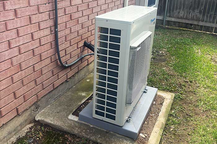 Installed ductless mini split system