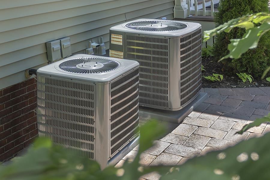 Condenser units needing AC maintenance